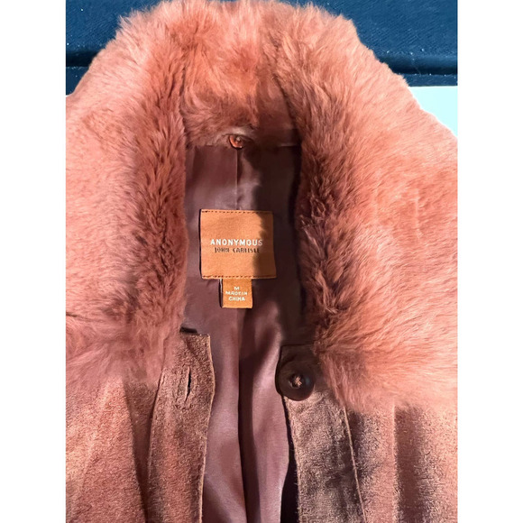 John Carlisle - Anonymous women's Suede Leather Long Coat Size M - Picture 7 of 7